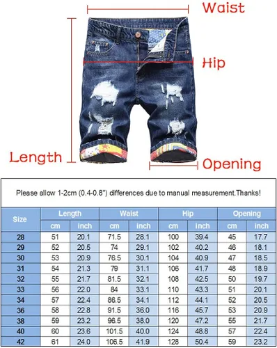 Vista 4 de Lavnis - Shorts de mezclilla desgastada y rasgada estilo motociclista, para hombre