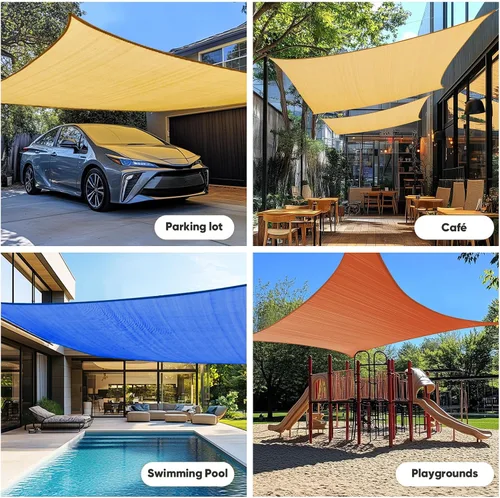 Vista 9 de Quictent - Toldo de sol de 6.1x7.9 m para patio, 185GSM, toldo rectangular resistente para exteriores con protección UV, toldo de sol para el jardín
