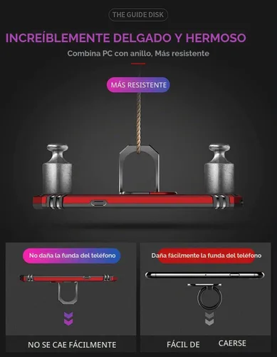Vista 3 de YaHan Funda para Xiaomi Redmi Note 8, anillo giratorio de 360 grados, soporte híbrido, resistente, de doble capa, a prueba de golpes, con protector