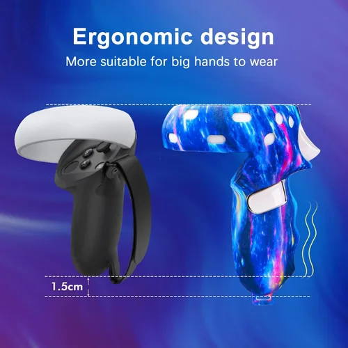 Vista 7 de AIXOTO for Oculus Quest 2 Accessories, Accessory Set for Meta Quest 2, Include Silicone Face Cover, Controller Grip Cover, VR Shell Cover, Lens