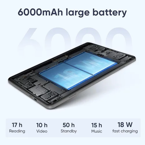 Vista 5 de EDDBNi Tablet Android 15 de 10.1 pulgadas Tablet 2025 últimas Tablets con Teclado Ratón 24GB+64GB 2TB de expansión 6000mAh procesador Octa-Core Negro