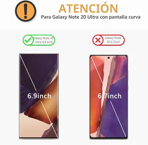 Vista 2 de Paquete de 4 protectores de pantalla para Samsung Galaxy Note 20 Ultra, protector de pantalla de película de TPU para Galaxy Note 20 Ultra de 6.9