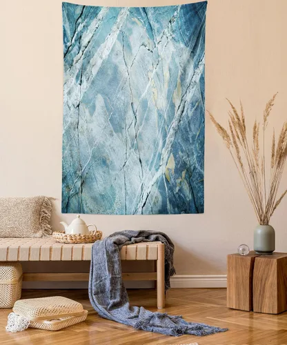 Vista 15 de Ambesonne Tapiz verde, fases lunares alrededor de un árbol de la vida, impresión de diseño bohemio de astrología nocturna, decoración de tela