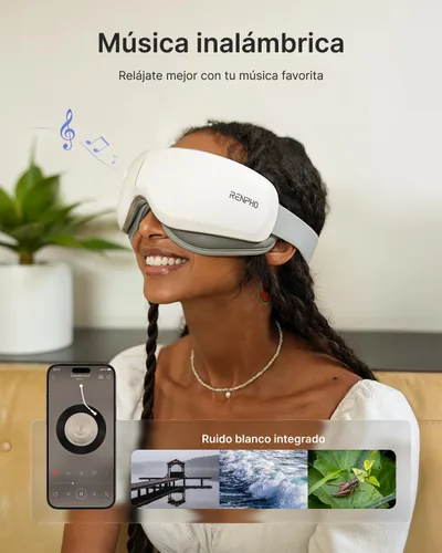 Vista 8 de RENPHO Masajeador de ojos ultrasilencioso con calor, máscara de ojos ligera elegible para la FSA Masajeador facial HSA Relajar Reducir la tensión