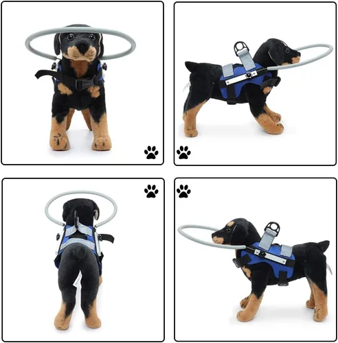 Vista 7 de Anillo ciego para perro, arnés ciego ajustable para perro, parachoques ciego para proteger gatos y perros con ceguera, visión borrosa, ojos enfermos