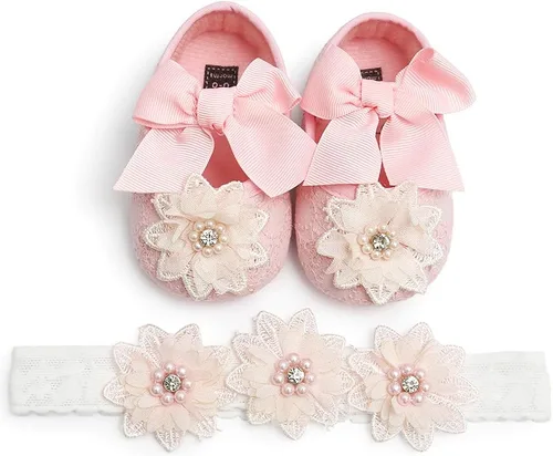 Vista 4 de QWZban Zapatos de bebé Mary Jane Flats antideslizantes con suela suave para bebés y niños pequeños, primeros caminantes, para fiestas, Navidad