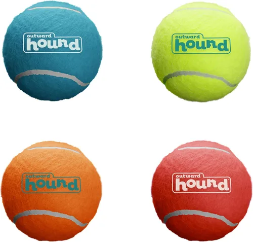 Vista 8 de Outward Hound Tennis Maze Craze - Juguete interactivo chillador para perros, azul