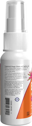 Vista 3 de NOW Foods Suplementos, Vitamina B-12 Liposomal Spray con Ácido Fólico, TMG y B-6, 2 onzas