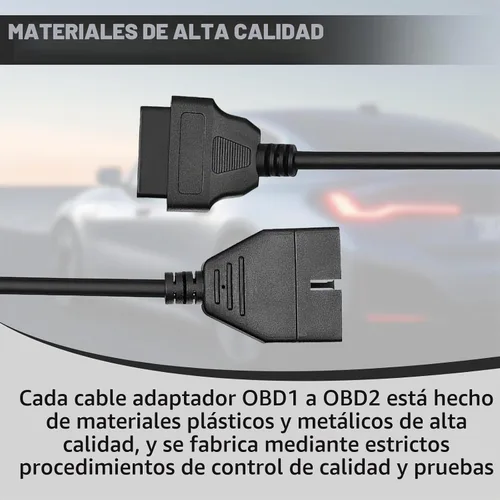 Vista 5 de Adaptador OBD1 a OBD2, lector de código de cable automático, herramienta de extensión de diagnóstico, OBD1 de 12 pines a OBD2 16 pines, cable