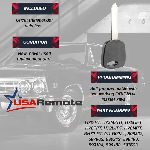 Vista 6 de Llavero compatible con Ford Lincoln Mercury Mazda 1998-2005 sin llave + llave (CWTWB1U345 H72-PT), juego de 2