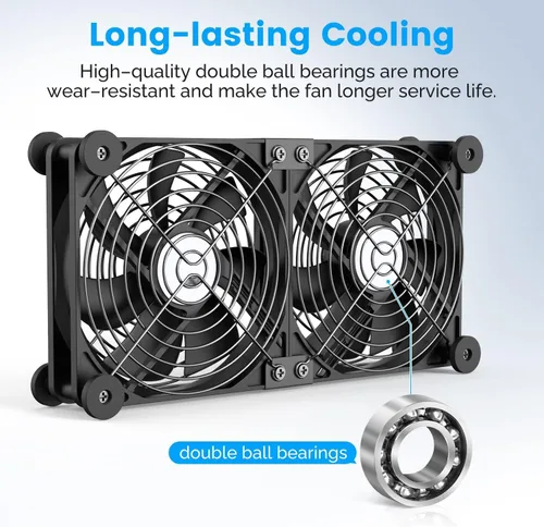Vista 4 de Ventiladores de PC USB 2 en 1 de 4.724 in con 3 ventiladores