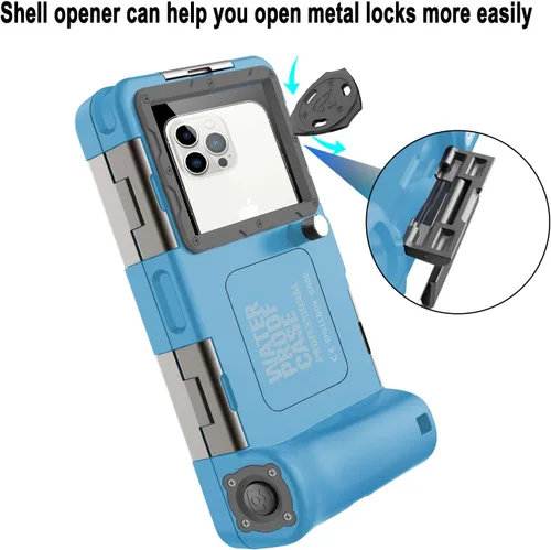Vista 6 de ShellBox Case Funda de buceo de 2ª generación para teléfono/serie Samsung Galaxy, teléfonos universales [4.9-6.9 pulgadas], snorkel [15m/50ft]