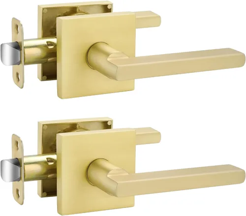 Vista 56 de Goldenwarm Manijas de puerta de oro cepillado para interiores, manijas