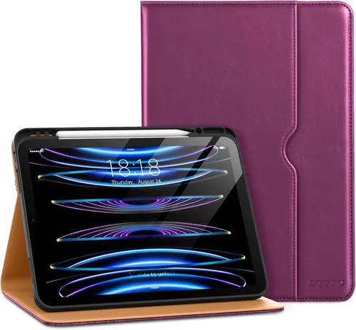 Vista 30 de DTTO para iPad Pro 12.9 6ª / 5ª / 4ª / 3ª generación Funda 2022/2021/2020/2018, Funda de cuero premium tipo folio con soporte integrado