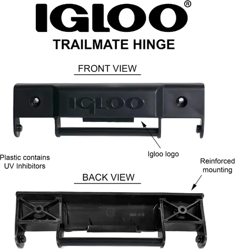 Vista 3 de Igloo Trailmate Cooler - Bisagra a presión de repuesto, plástico, color negro