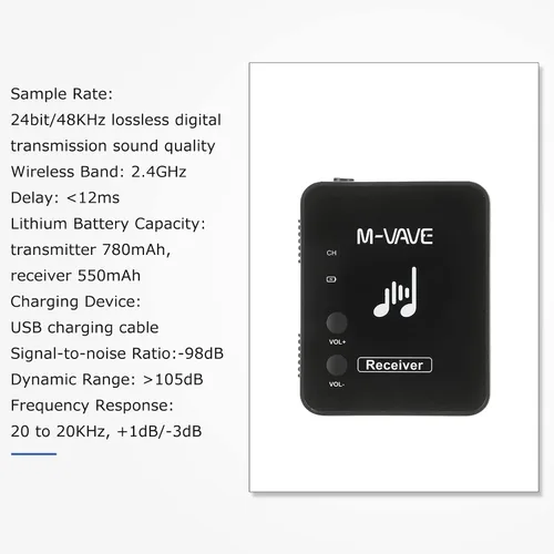 Vista 9 de WP-10 Auricular Monitor Sistema de Transmisión Receptor Recargable (Receptor)