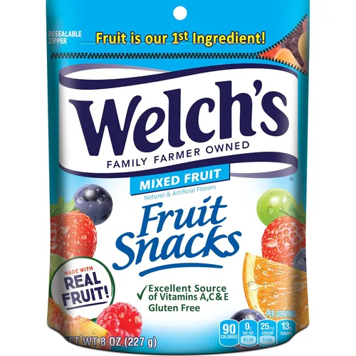 Vista 3 de Welch's Snacks de Fruta, Bayas y Cerezas, Perfectos para Compartir, Bolsa a Granel, 8 oz (Paquete de 1)