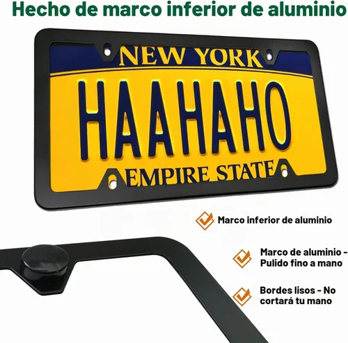 Vista 3 de Aootf Kit de Montaje de Placa de Matrícula Delantera - Soporte de Placa de Matrícula y Portaplaca de Automóvil de Aluminio Negro que se Ajusta sin