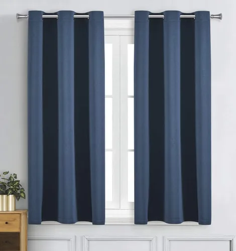 Vista 23 de WPM - Cortinas opacas de triple tejido, para oscurecer la habitación, 2 paneles para sala de estar, color beige, con aislamiento térmico y ojales