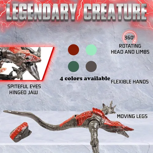 Vista 2 de Monster Toys Figuras de acción, juguetes de animales de pegamento suave, juguetes para niños con articulaciones móviles, juguete de lagarto