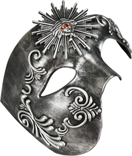 Vista 8 de Thmyo Half Face - Máscara de mascarada de carnaval veneciano para hombre, diseño vintage de Phantom of the Opera