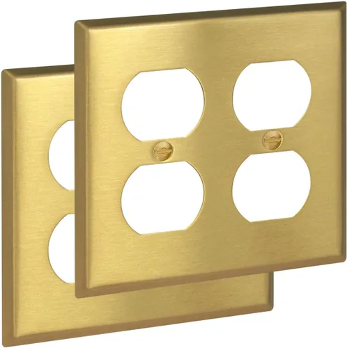 Vista 23 de Rio Salto Placa de pared de metal dorado en latón Placa de salida en blanco Cubierta para tomas de corriente no utilizadas Interruptor de pared de 1