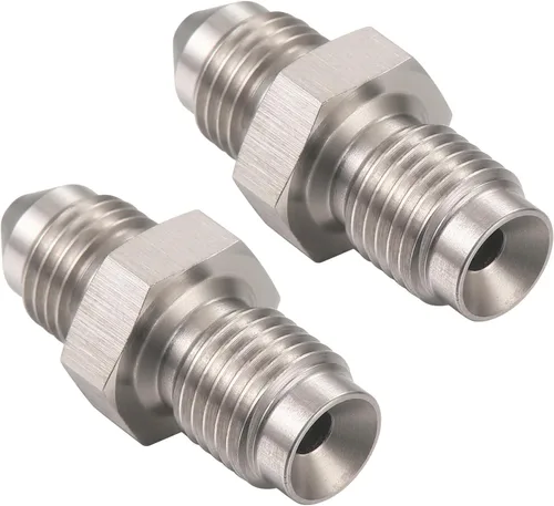 Vista 6 de Adaptador Conector de Ajuste de Manguera de Freno de Acero Inoxidable con Flare Invertido Macho 3AN a Macho 3/8-24