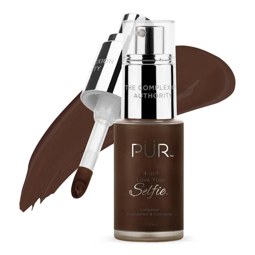 Vista 19 de PÜR MINERALS 4-in-1 Love Your Selfie Foundation & Concealer - Longwear Medium-to-Full Coverage Liquid Makeup Foundation with Hydrating Blend for