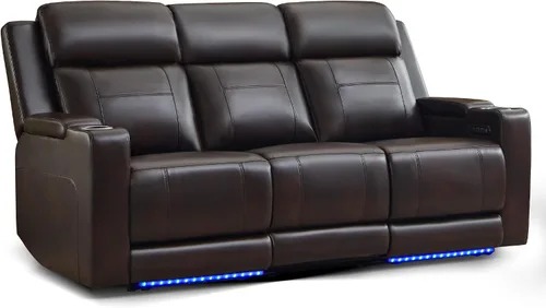 Vista 11 de Sofá biplaza reclinable eléctrico con consola, sofá biplaza reclinable de doble motor con reposacabezas eléctrico/carga inalámbrica/luz