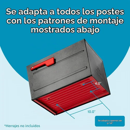 Vista 9 de Architectural Mailboxes Oasis® Eclipse™ Buzón Seguro con Cerradura Aprobado por USPS, Resistente, Anti-Robo de Acero Montado en Poste para Exterior