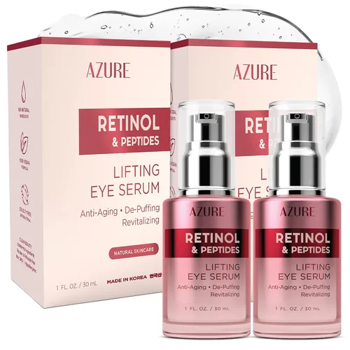 Vista 6 de AZURE Suero hialurónico y colágeno antienvejecimiento para ojos, hidratante, reabastecedor y deshinchado, reduce arrugas, líneas finas y bolsas