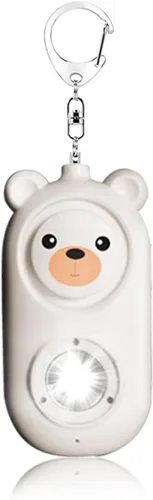 Vista 11 de Llavero de alarma de seguridad personal con luz LED, alerta de emergencia de 130 dB, diseño de oso recargable para mujeres, niños y niñas