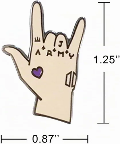 Vista 4 de Paquete de 2 pines esmaltados, I Purple You y Jungkook Hand