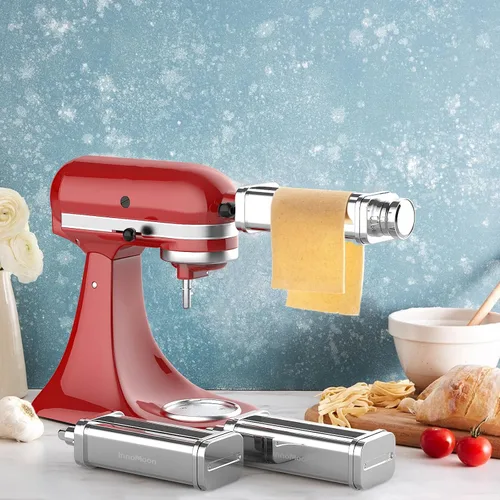 Vista 6 de Accesorio para hacer pasta para batidoras de pie KitchenAid, acero inoxidable para ayuda de cocina, accesorio de pasta, incluye rodillo de hoja