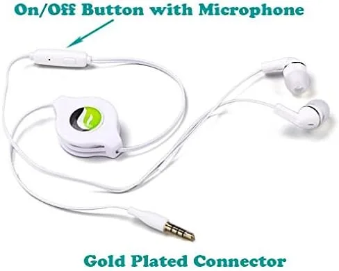 Vista 4 de Auriculares retráctiles con cable con micrófono [0.138 in] funciona para iPod Nano 5ª, 6ª, 7ª, iPod Touch 1st, 2nd, 3rd, 4th, 5th, 6th, 7th Gen