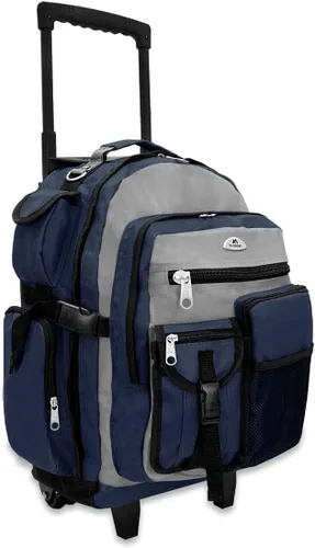 Vista 9 de Everest Deluxe Mochila con ruedas., Negro), 5045WH-BK