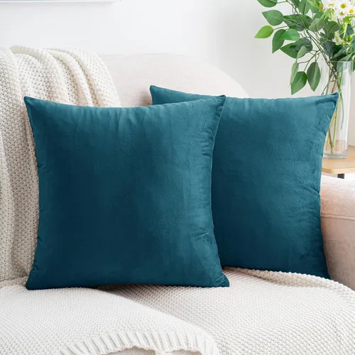 Vista 47 de HWY 50 fundas de almohada decorativas de terciopelo sólido para sofá, sala de estar. Ambar
