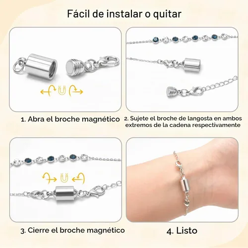 Vista 3 de 16 cierres magnéticos de joyería y collar con cierre de capas, extensores de collar de oro y plata, múltiples tamaños y estilos, extensores de 16