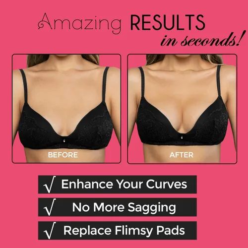 Vista 4 de Double Scoop Push Up Inserts wBonus Tape Sticky Strips, Instant Breast Implants, Replacement Bra Pads, Add A Cup AB,C,D