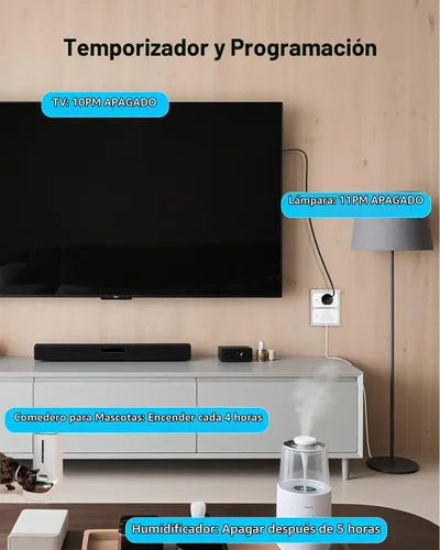 Vista 5 de DAYBETTER Enchufe inteligente Max 15A/1800W, compatible con Alexa y Google Home, no requiere concentrador, configuración Bluetooth y WiFi de 2.4