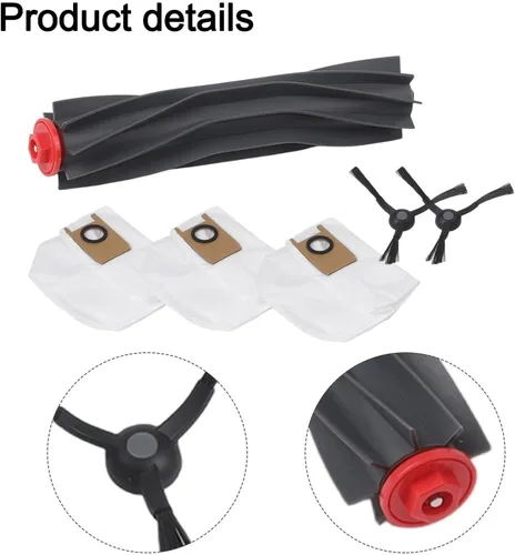 Vista 3 de RichVibe Piezas de repuesto para aspiradora o para eufy 3 en 1 E20 Robot Aspirador con 2 cepillos laterales, 3 bolsas, 1 cepillo principal