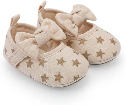 Vista 6 de COSANKIM Zapatos planos Mary Jane con suela de goma antideslizante para bebés y niñas pequeñas, zapatos de vestir de princesa