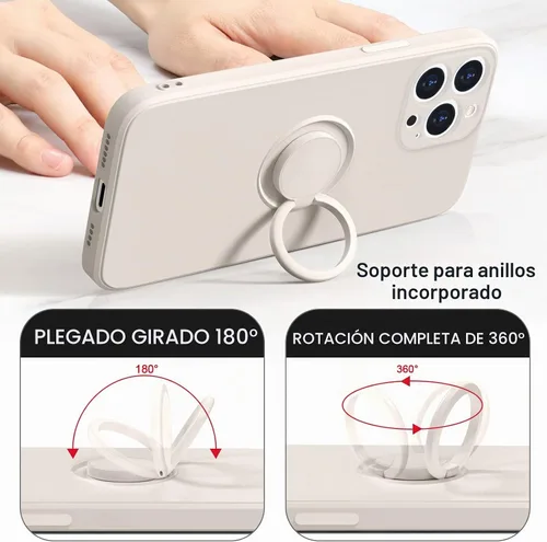 Vista 4 de Hython Funda para iPhone 13 Pro Max con soporte de anillo [soporte de anillo giratorio de 360° con base magnética]