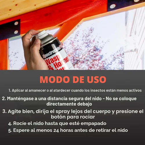 Vista 7 de Spectracide PRO - Asesino de avispas y avispones (Aerosol) (18 onzas), paquete de 1, lata blanca