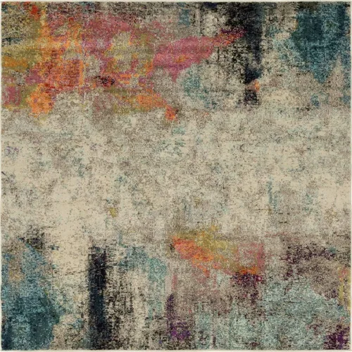 Vista 15 de Tapete abstracto Unique Loom, colección Estrella, moderno, multiárea, Polipropileno, Beige