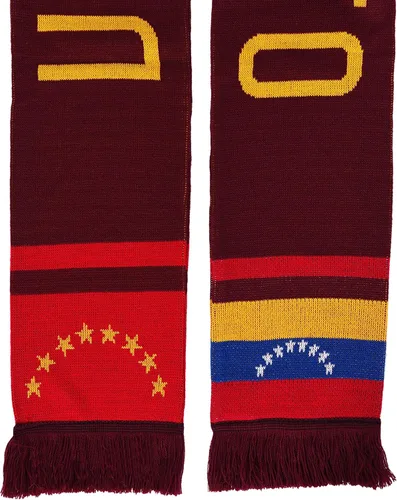 Vista 4 de Venezuela Bufanda de punto de fútbol, Granate, rojo, amarillo, azul