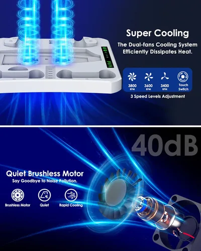Vista 2 de HAPAW Charging Station for PS VR2 PS 5 with Cooling Fan & Accessories Organizer, PS5 PSVR 2 Controllers Charger Charging Dock, PS5 Console Cooling