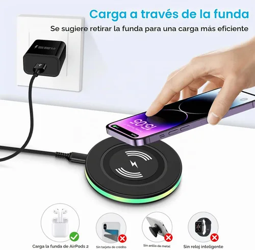 Vista 7 de Cargador inalámbrico Android Samsung Estación de carga rápida para teléfono Samsung Galaxy S26 S25 S24 Ultra S24+ S24 S23 FE S22 S21 S20 S10, iPhone