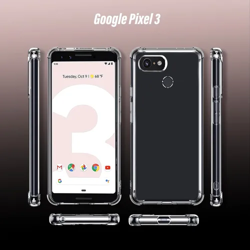 Vista 3 de Funda para teléfono Google Pixel 3, con 1 protector de pantalla, TPU a prueba de golpes de silicona a prueba de golpes para Google Pixel 3