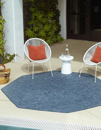 Vista 86 de Unique Loom Collection - Alfombra casual de transición sólida jaspeada para interiores y exteriores
